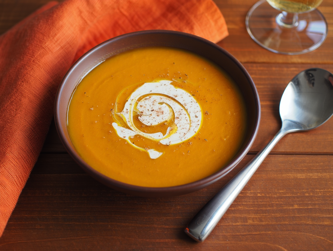 Crema-de-calabaza-con-queso-crema-y-nuez-moscada