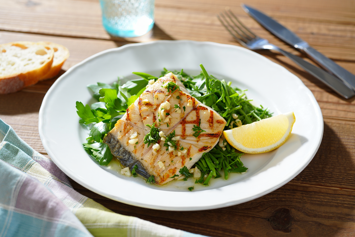 Emperador-al-horno-con-ajo-y-perejil-de-La-Grosella