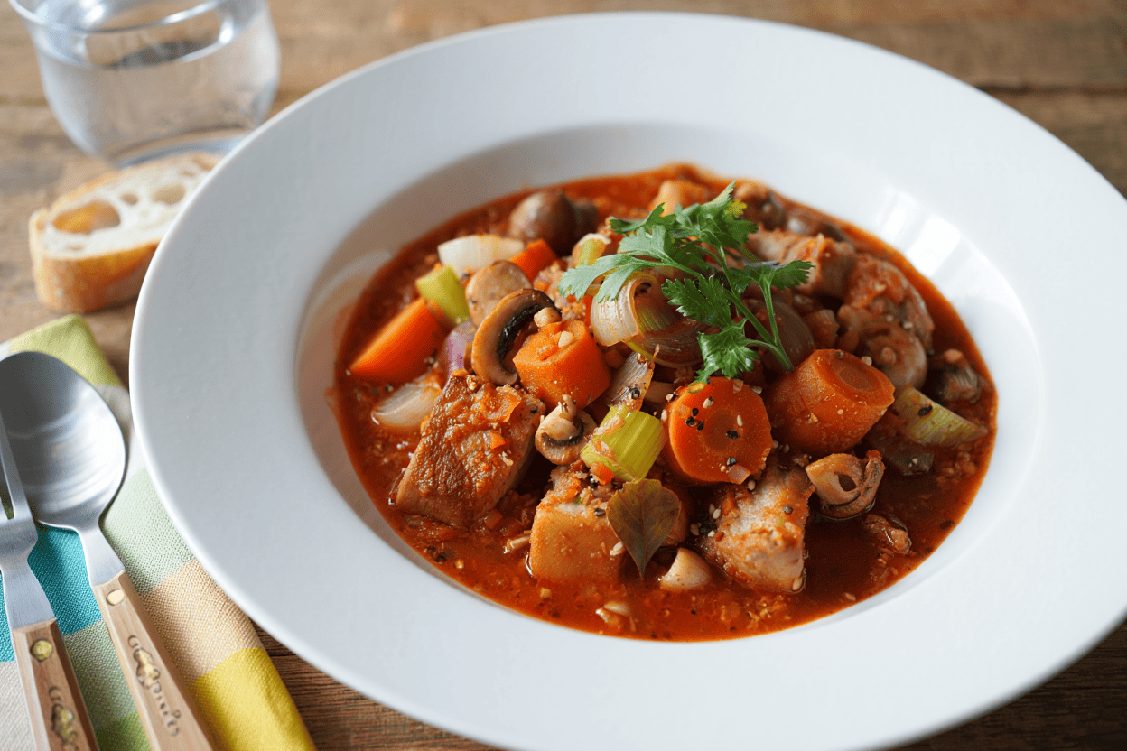 Emperador al horno con ajo y perejil Guiso de cerdo