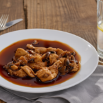 Comida a domicilio - Ragú de pollo con setas y soja