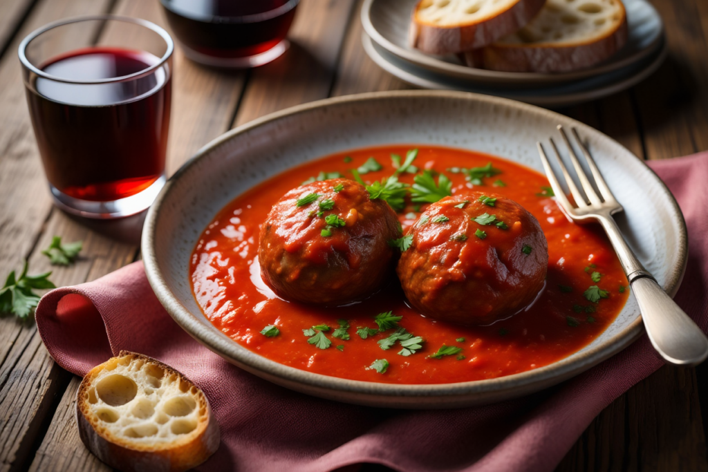 Albóndigas de carne mixta con salsa de tomate