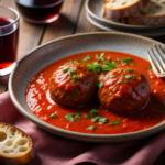 Comida a domicilio - Albóndigas de carne mixta con salsa de tomate