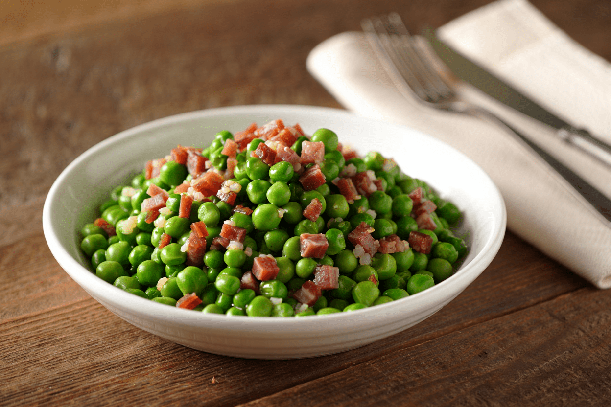 Guisantes con jamón Menú Tres Primeros Soka Gakkai