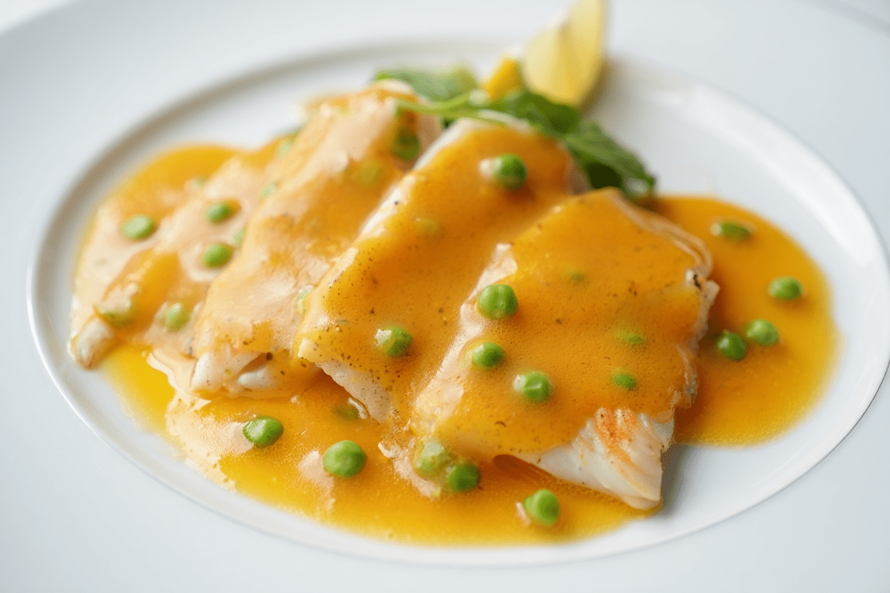 Merluza al vapor con salsa marinera de La Grosella