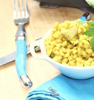 Pilaf de trigo tierno con pollo al curry de La Grosella