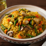 Comida a domicilio - Pilaf de trigo tierno con pollo al estilo marroquí