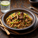 Comida a domicilio - Tallarines con setas y soja