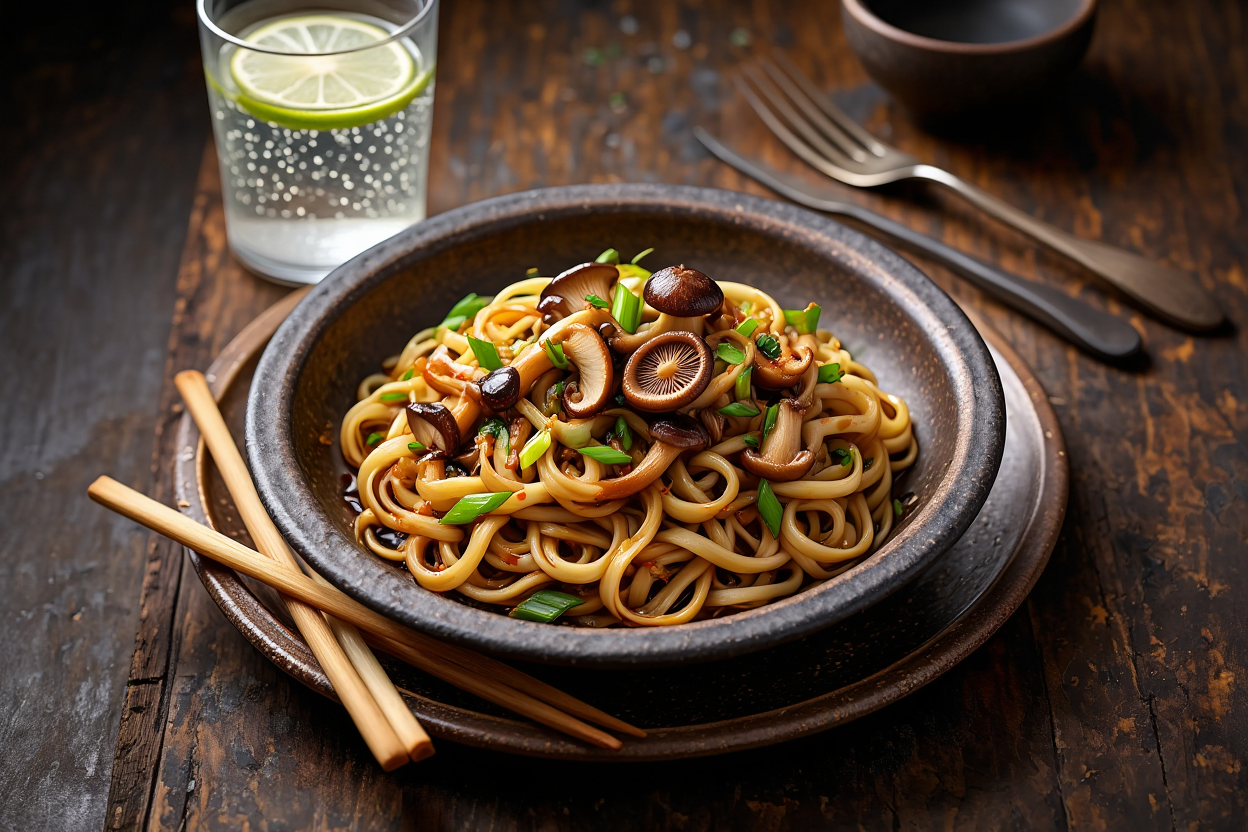 Tallarines-con-setas-y-soja-de-La-Grosella