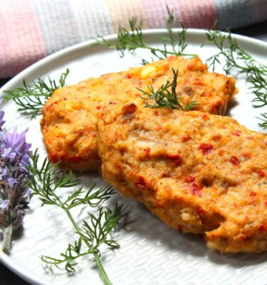 Filetes rusos de pollo con ricootta y pimientos rojos al horno de La Grosella