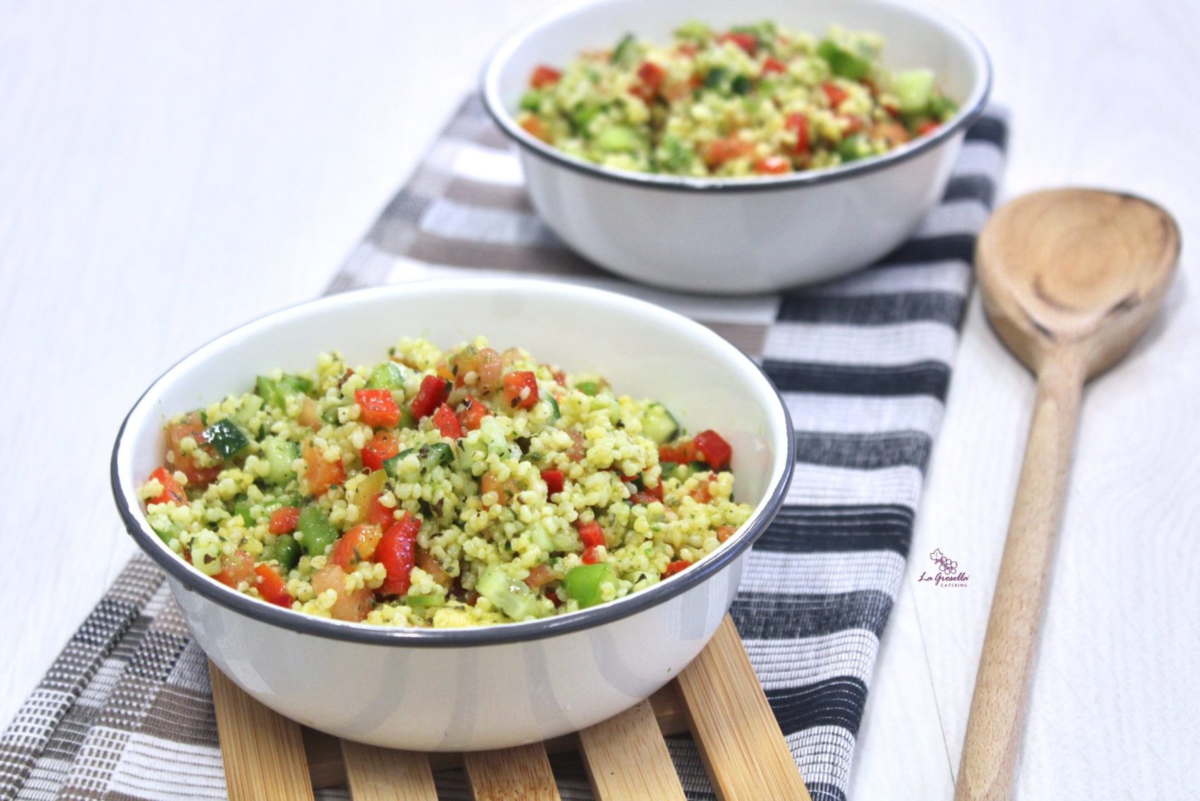 Costillas Duroc con salsa barbacoa Tabulé de mijo