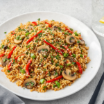 Comida a domicilio - Arroz con pimientos y setas