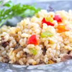 Comida a domicilio - Arroz con pimientos y setas
