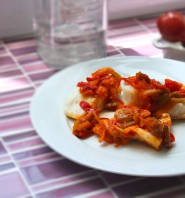 Bacalao a la riojana emplatado de La Grosella