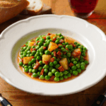 Comida a domicilio - Guisantes a la gallega con chorizo y patata