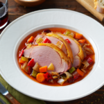 Comida a domicilio - Jamón asado con salsa jardinera