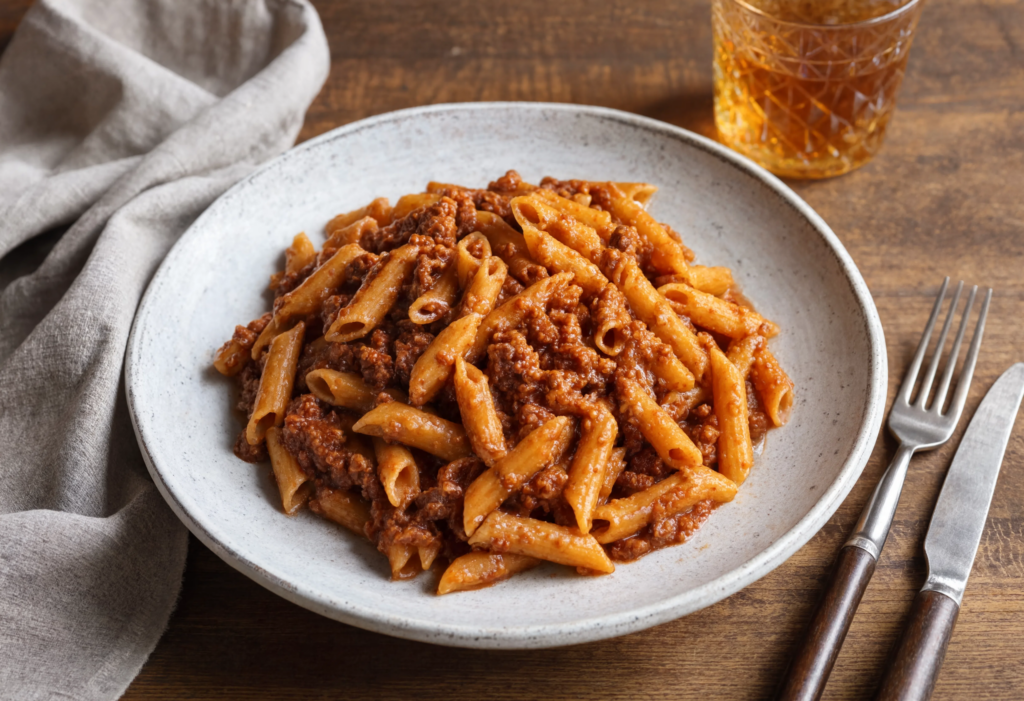 Macarrones con boloñesa de atún