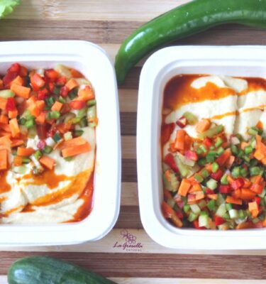 Hummus de garbanzos con crudités de La Grosella