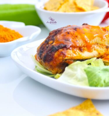 Pollo asado al Tex Mex de La Grosella emplatado