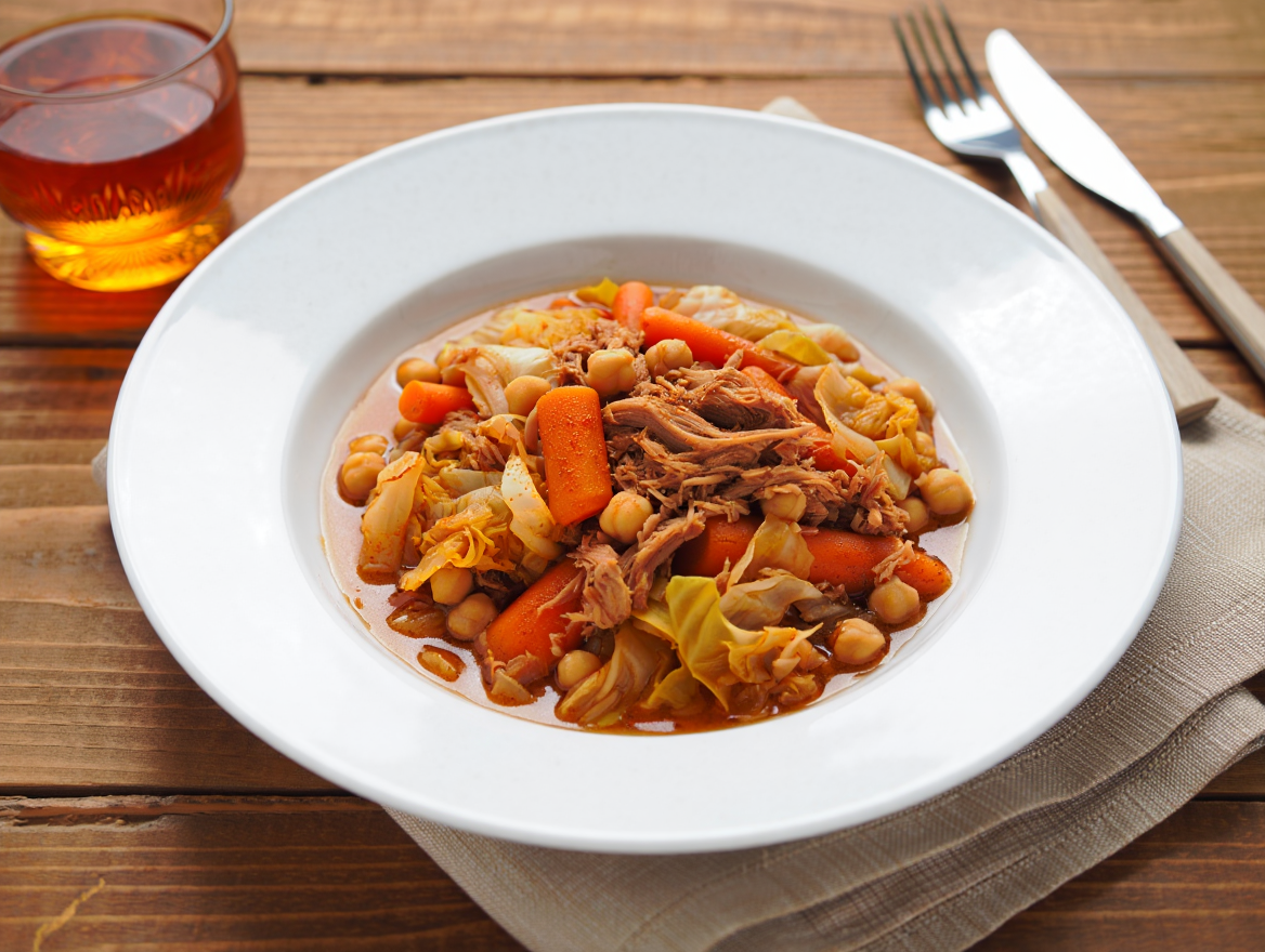 Ropa vieja con pulled pork de La Grosella