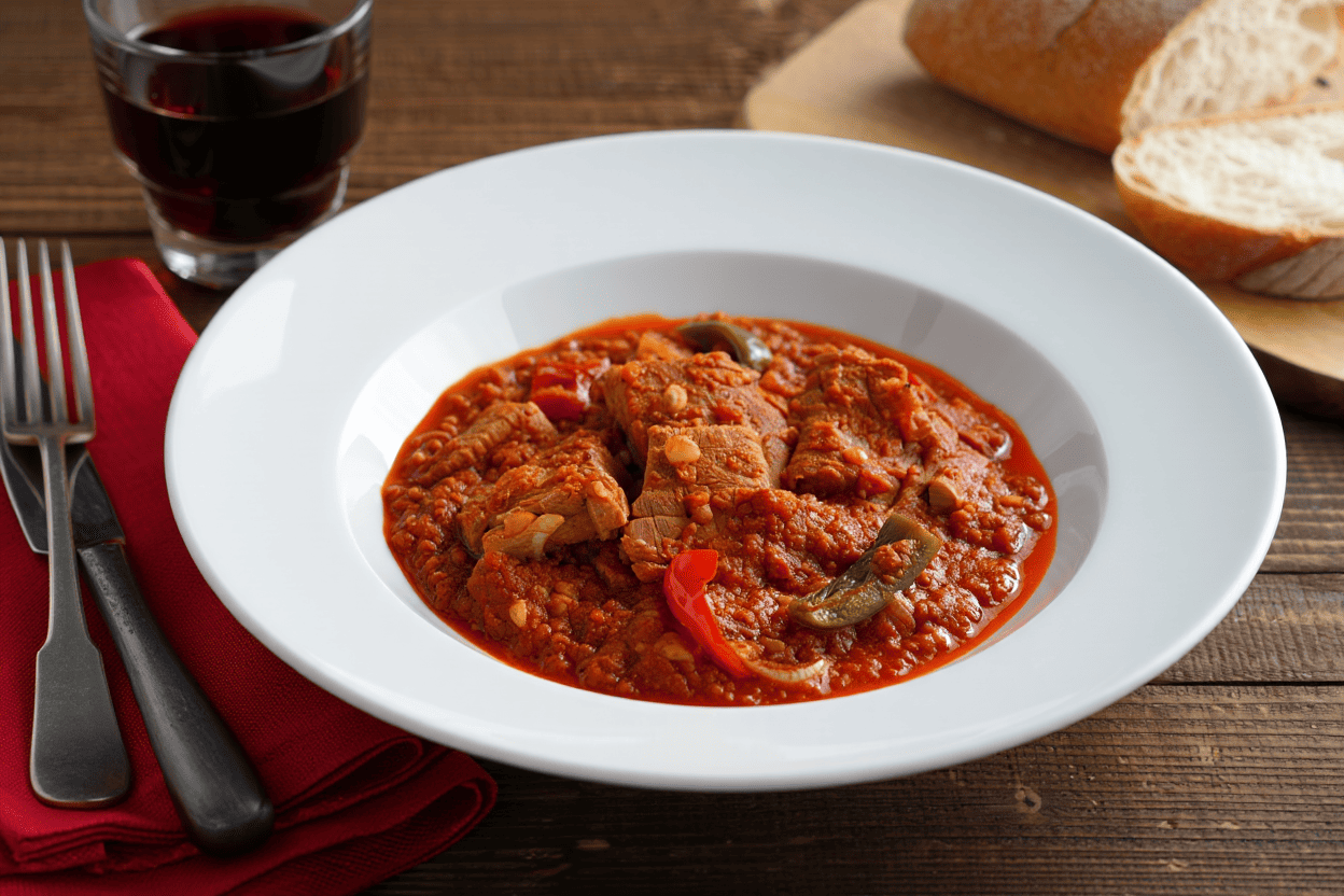 Magro de cerdo a la riojana Magro de cerdo a la riojana