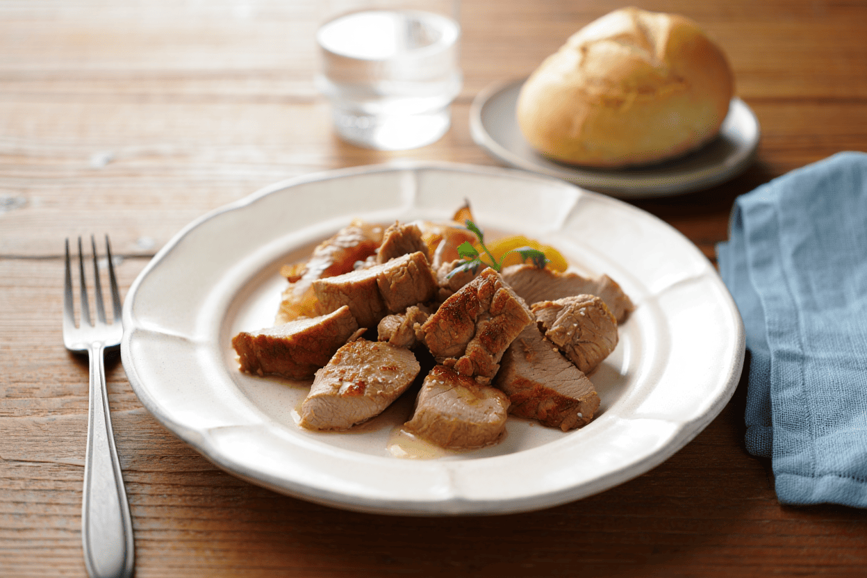 Ensalada griega de garbanzos Puntas de solomillo sin salsa