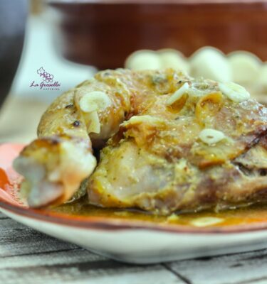 Pollo asado al ajillo de La Grosella