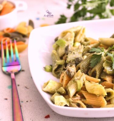 Plumas con vitello tonnato de La Grosella