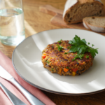 Comida a domicilio - Hamburguesa de lentejas rojas