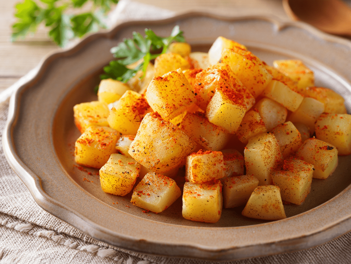 Patatas en dados al horno con especias Patatas en dados al horno con especias