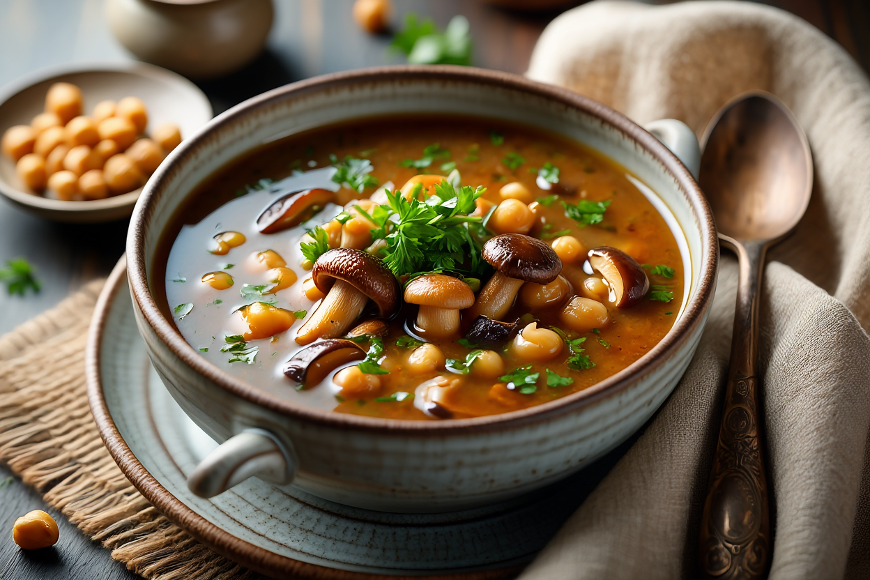 Sopa-de-garbanzos-con-setas-de-La-Grosella