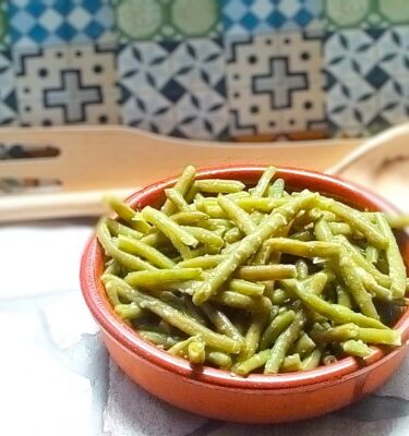 Para-veganos-judías-verdes-redondas-salteadas-con-ajo