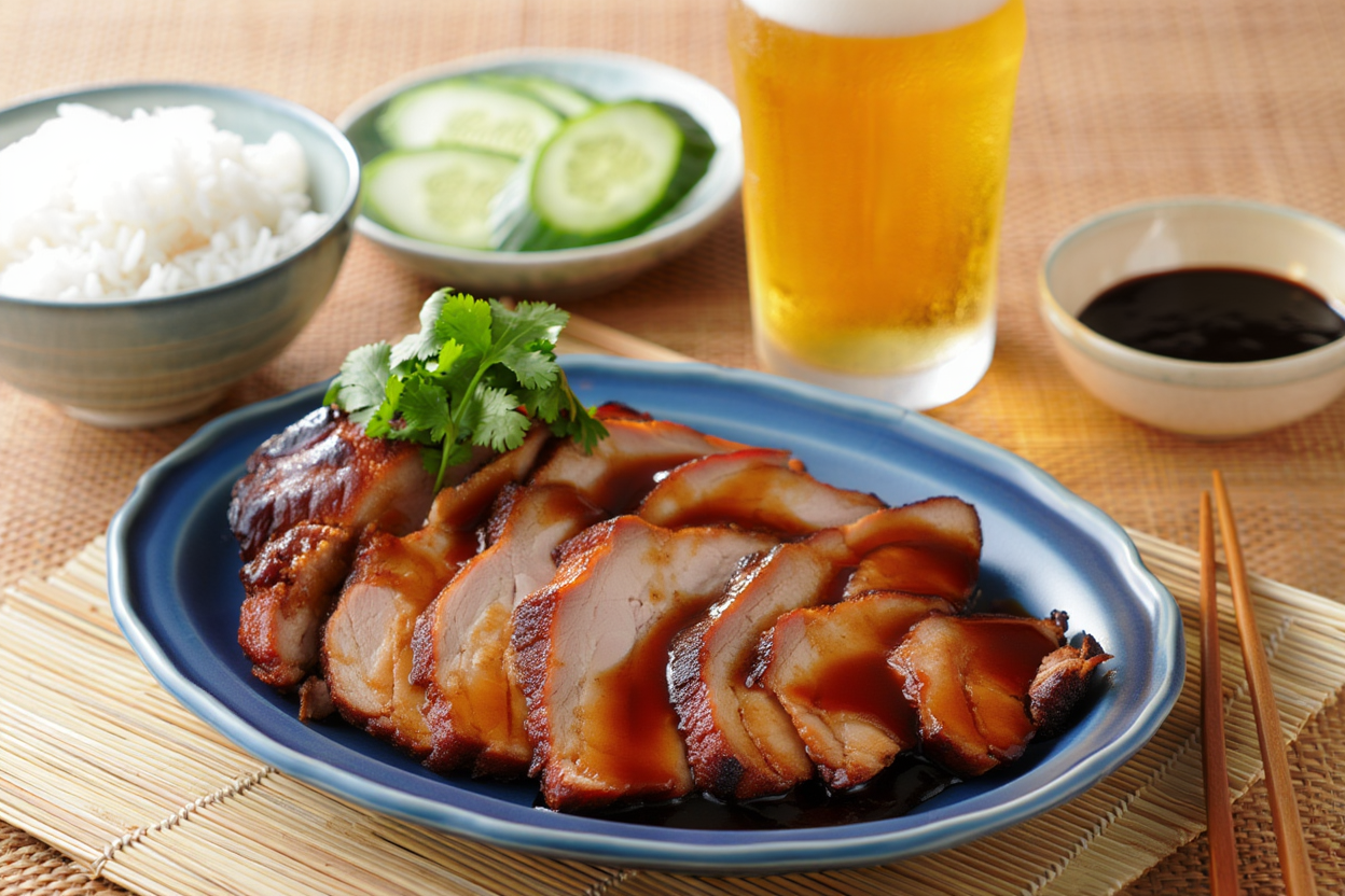 Aguja-de-cerdo-marinada-al-estilo-Muu-Daeng-tailandes-de-La-Grosella