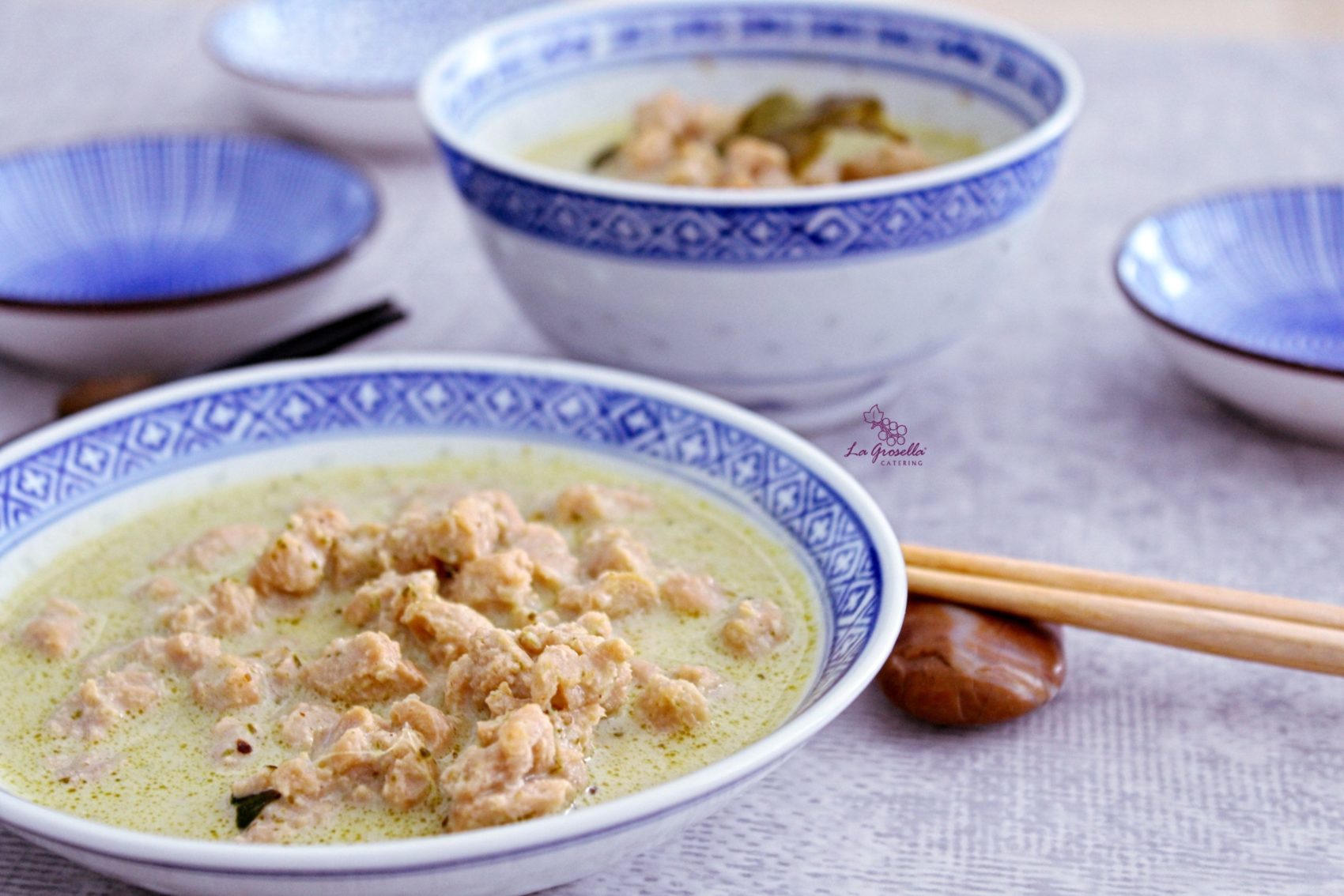 Soja texturizada gruesa al curry verde Soja texturizada gruesa al curry verde