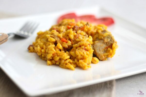 Arroz con pollo y jamón