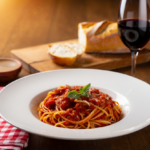 Comida a domicilio - Espaguetis sin queso all´amatriciana