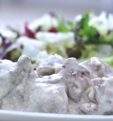 Pavo con salsa de champiñones de La Grosella