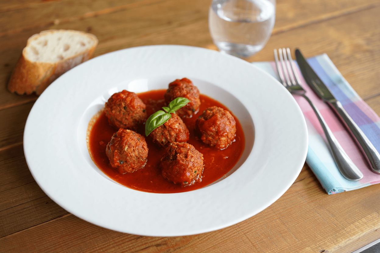 Fritada aragonesa con atún Albóndigas de merluza con salsa de tomate