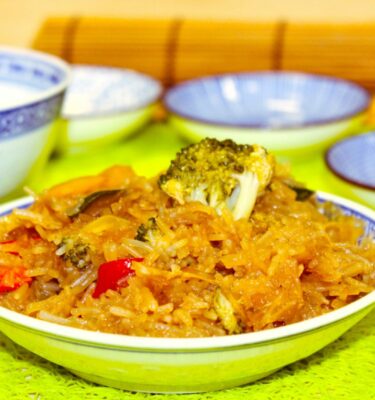 Fideos de cristal con con verduras de La Grosella