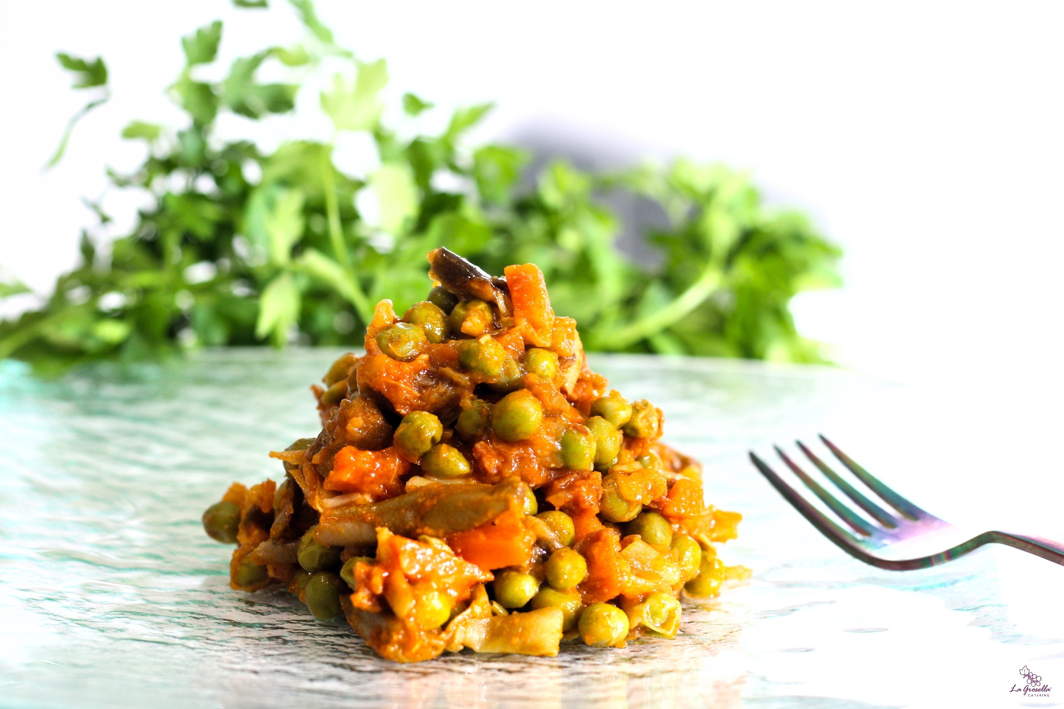 Salteado campestre con jamón y tomate Salteado campestre con jamón y tomate