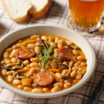 Comida a domicilio - Guiso de alubias blancas con butifarra y setas