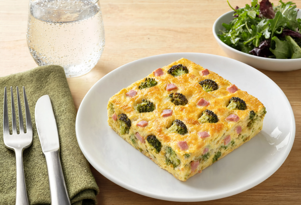Quiche de brócoli y jamón york