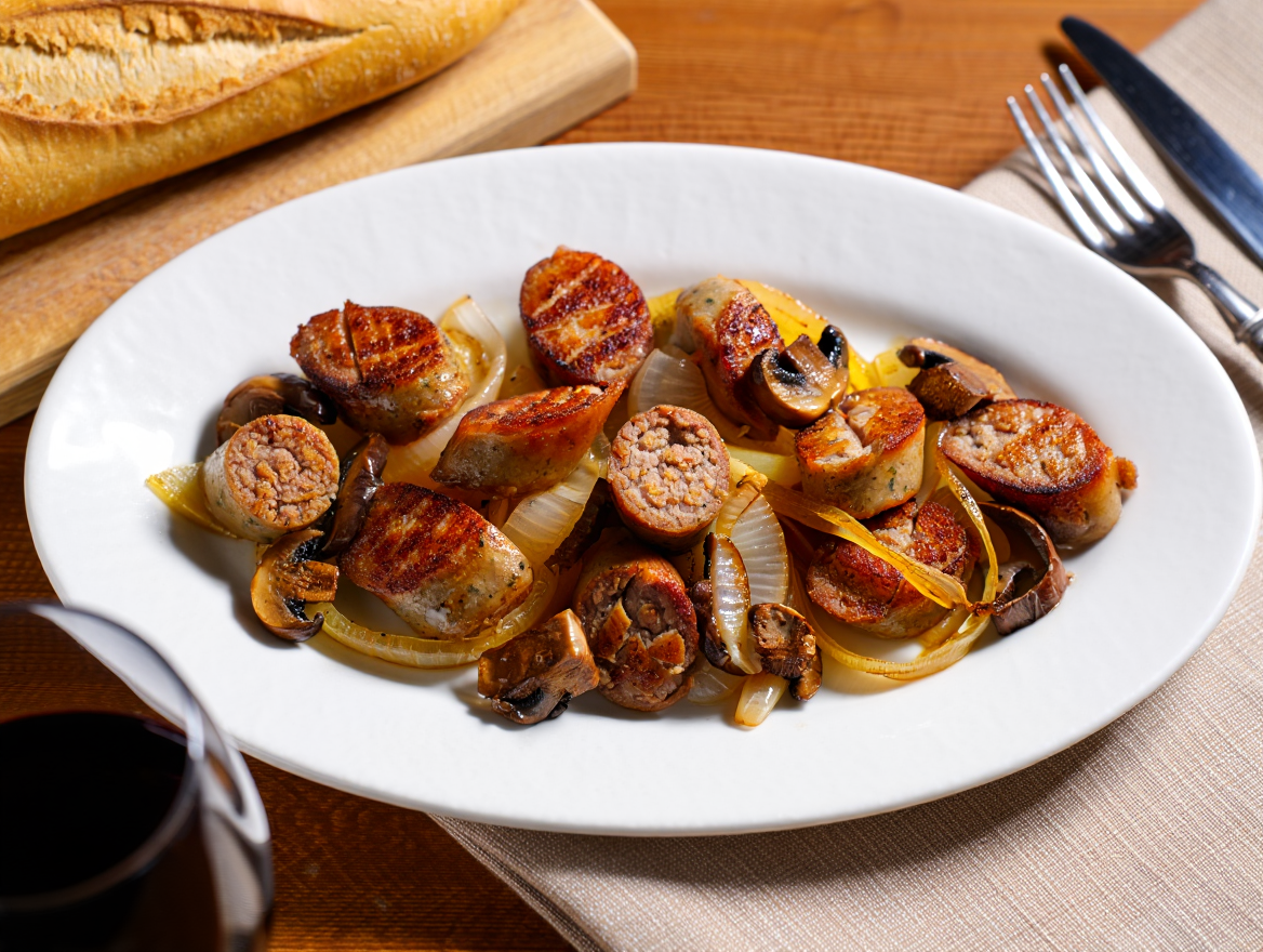 Butifarra con setas al Pedro Ximenez Butifarra con setas al Pedro Ximenez