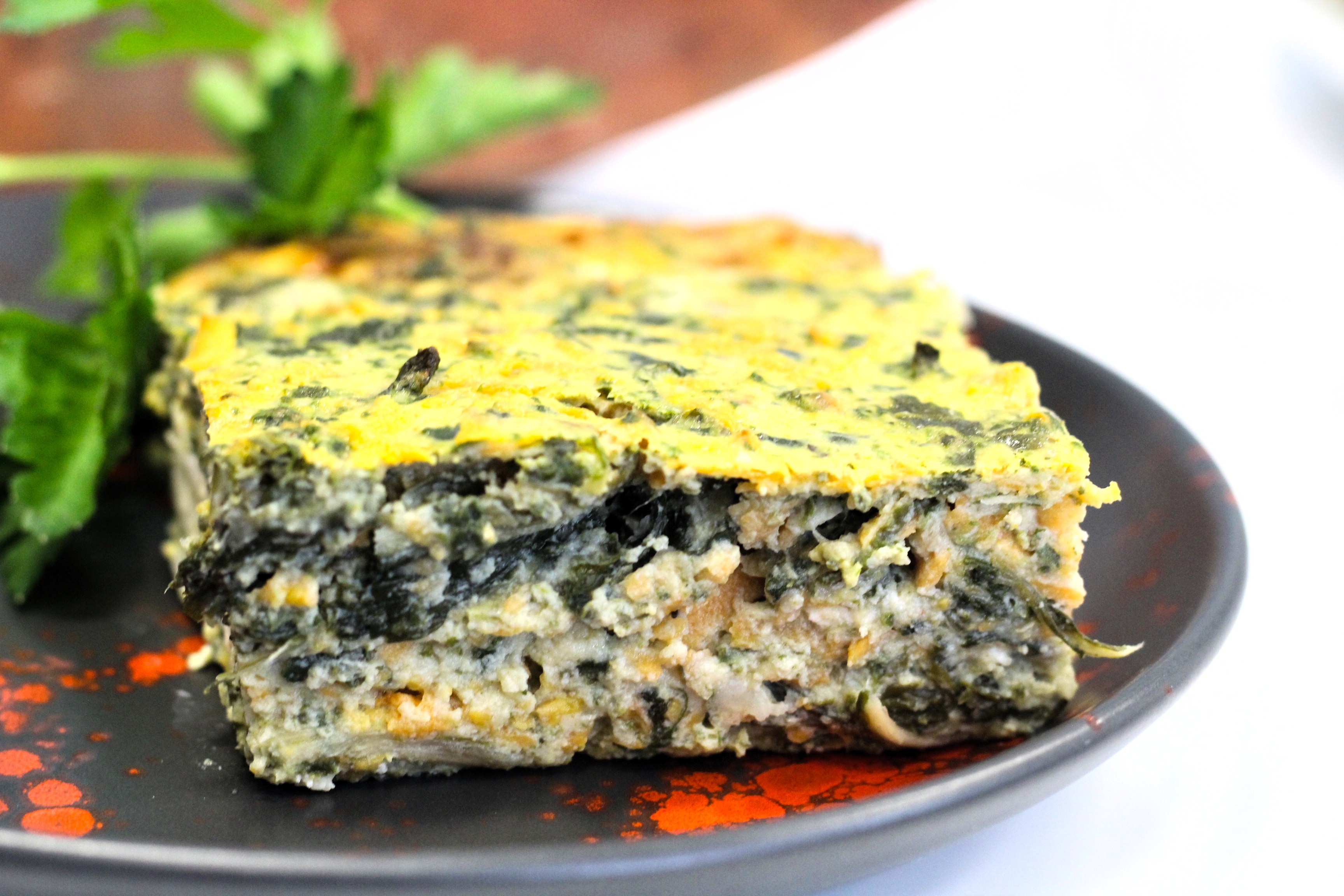 Ensalada verde con pavo y naranja Quiche de calabaza y tomate seco