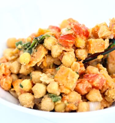 Ensalada de garbanzos con boniato y aliño de salsa de higos de La Grosella