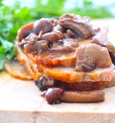 Lomo asado con setas y soja de La Grosella