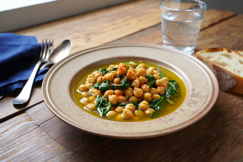 Potaje de garbanzos con espinacas