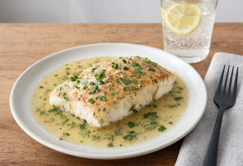 Merluza con salsa marinera