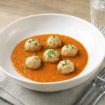 Comida a domicilio - Albóndigas de merluza con salsa marinera