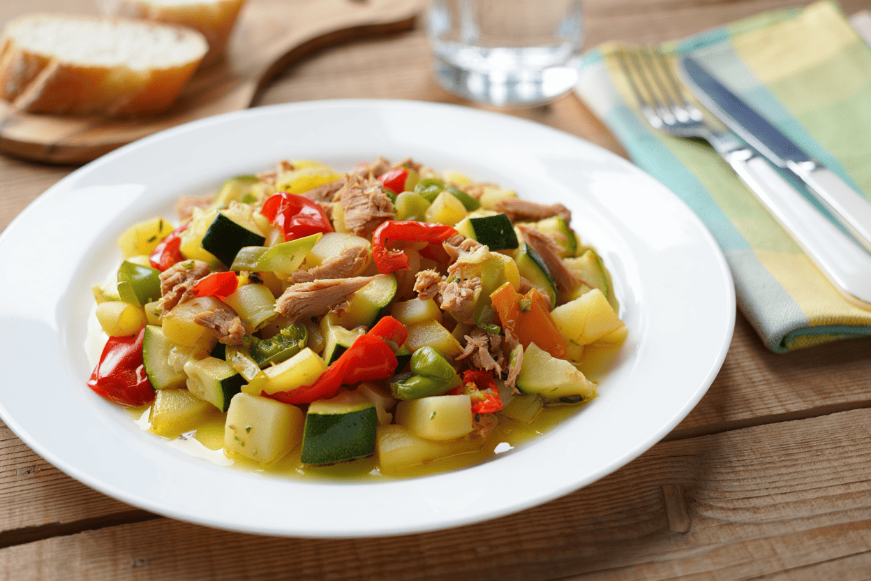 Arroz indonesio Fritada aragonesa con atún