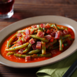 Comida a domicilio - Judías verdes a la provenzal con jamón